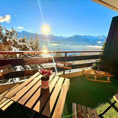 Apartamento Vue Imprenable Sur Les Alpes Et Parking Prive Gratuit Crans-Montana Exterior foto
